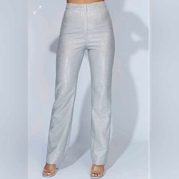 MESHKI Lisette Straight Leg Shimmer Pants - Picture 1 of 8